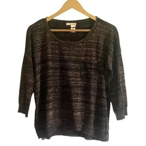 Dkny Black and Gold Knit Top
